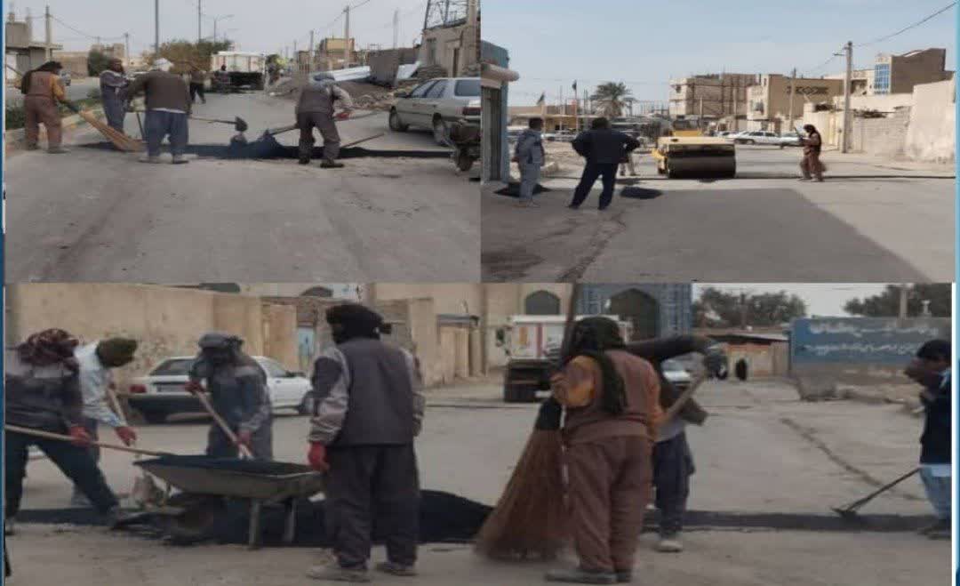 داوم بهسازی معابر شهری در خیابان‌های مدرس