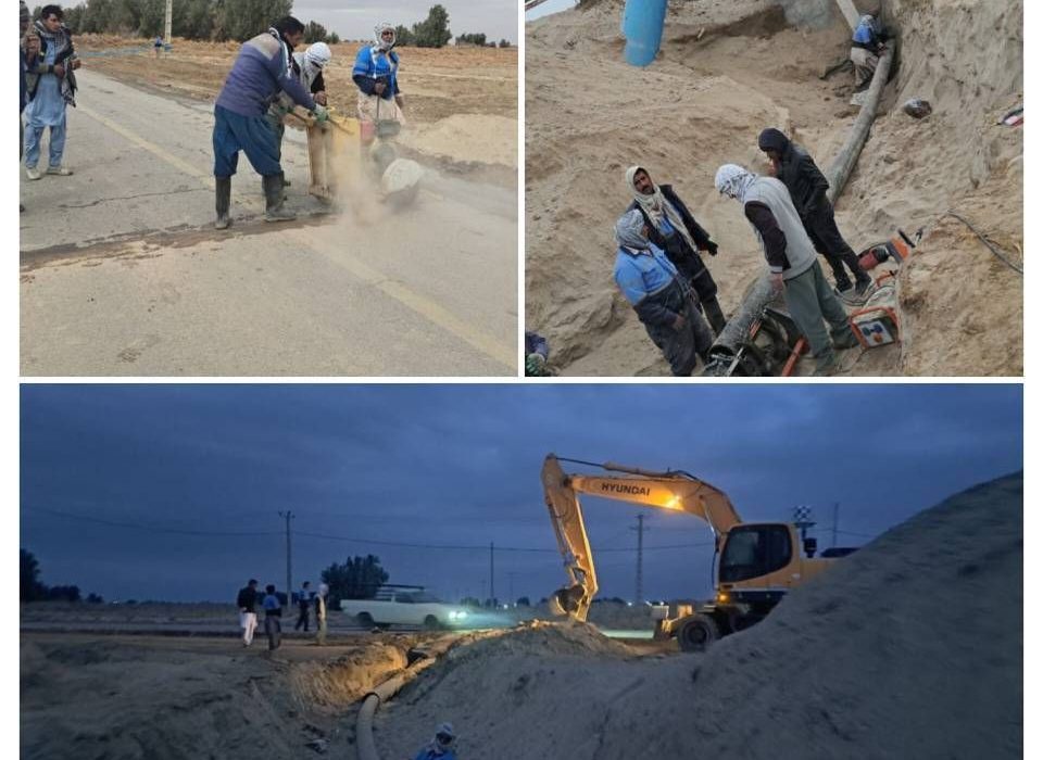 اتمام اجرای خط انتقال آب در هیرمند