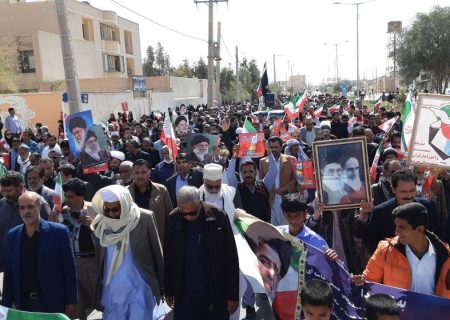 خروش حماسی مردم هیرمند در راهپیمایی روز قدس