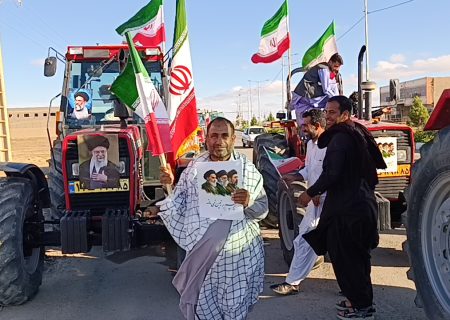 غرش تراکتورها در هیرمند؛ فریاد «ایران قوی»