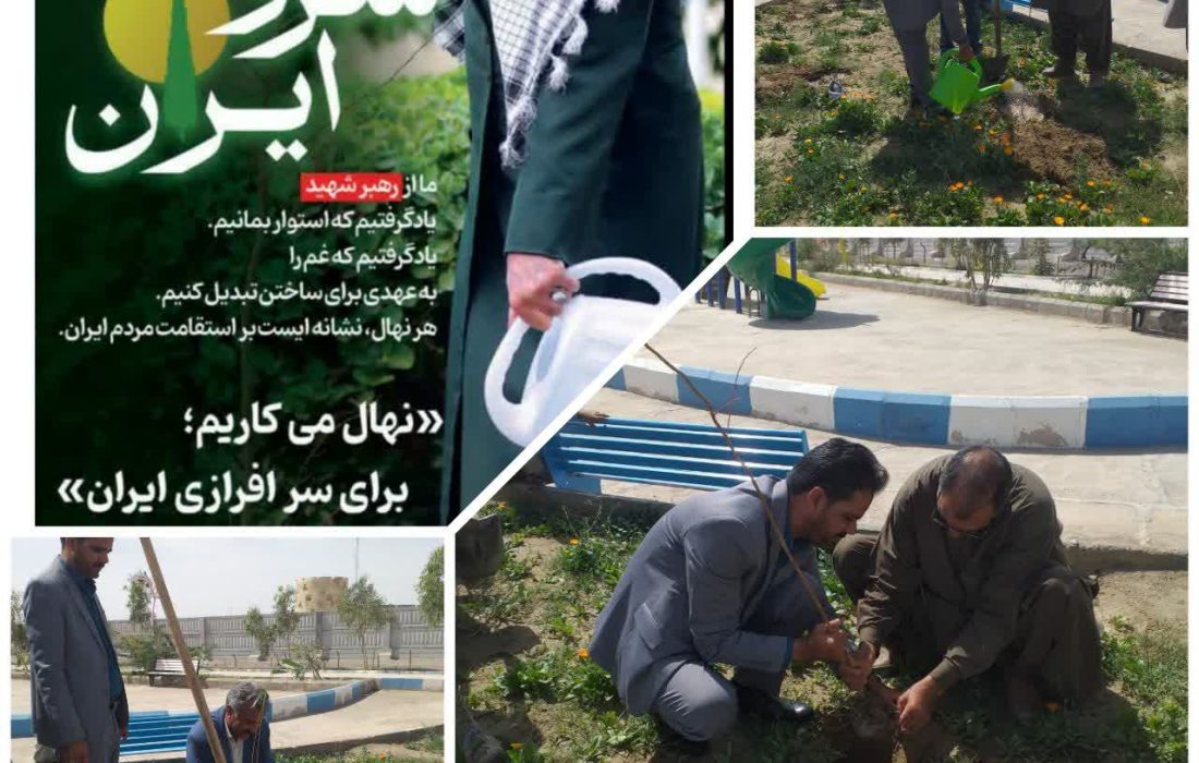 برگزاری پویش نهالکاری «روز طبیعت» در شهرستان هیرمند